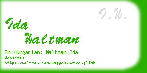 ida waltman business card